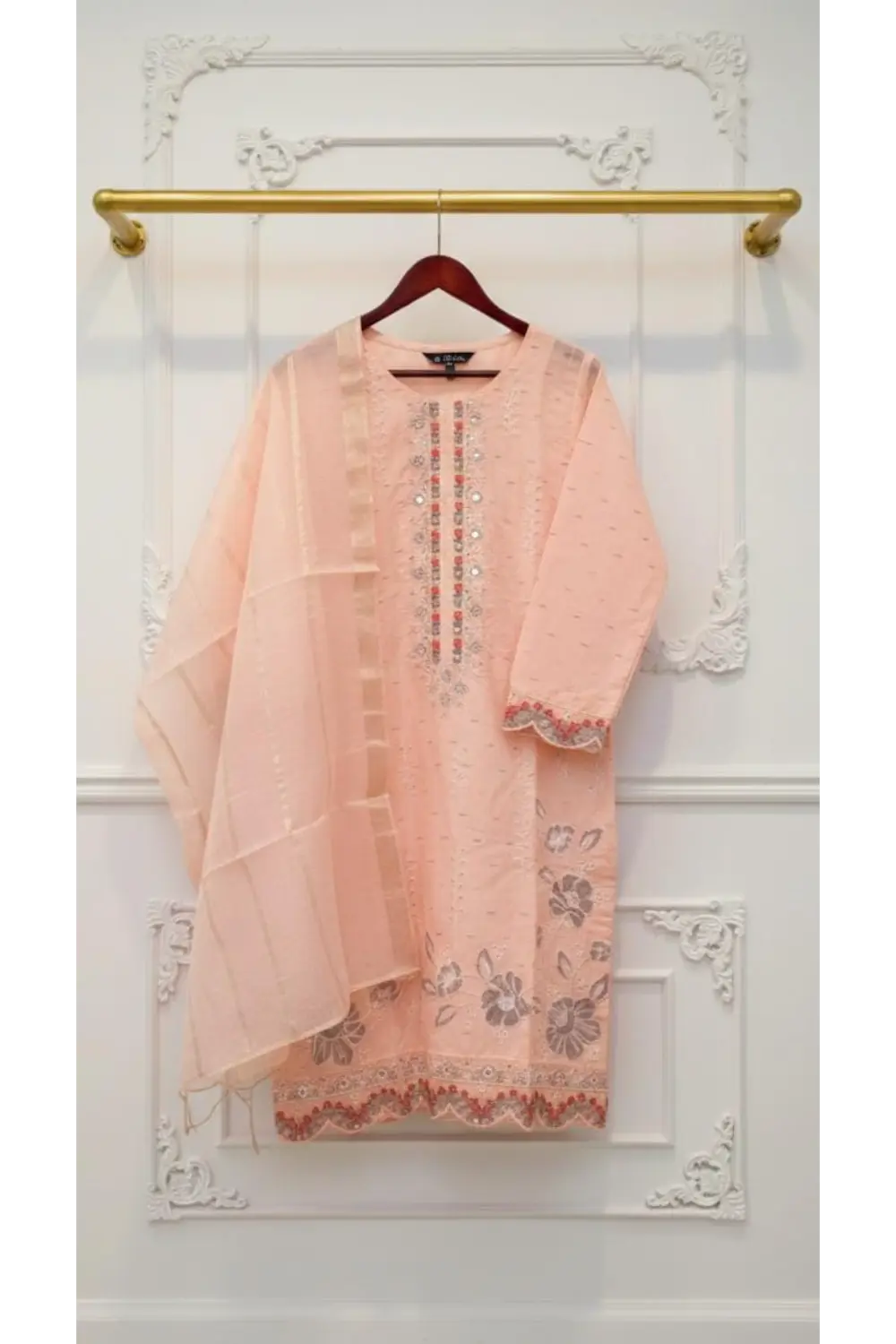 3PCS Embroidered suit