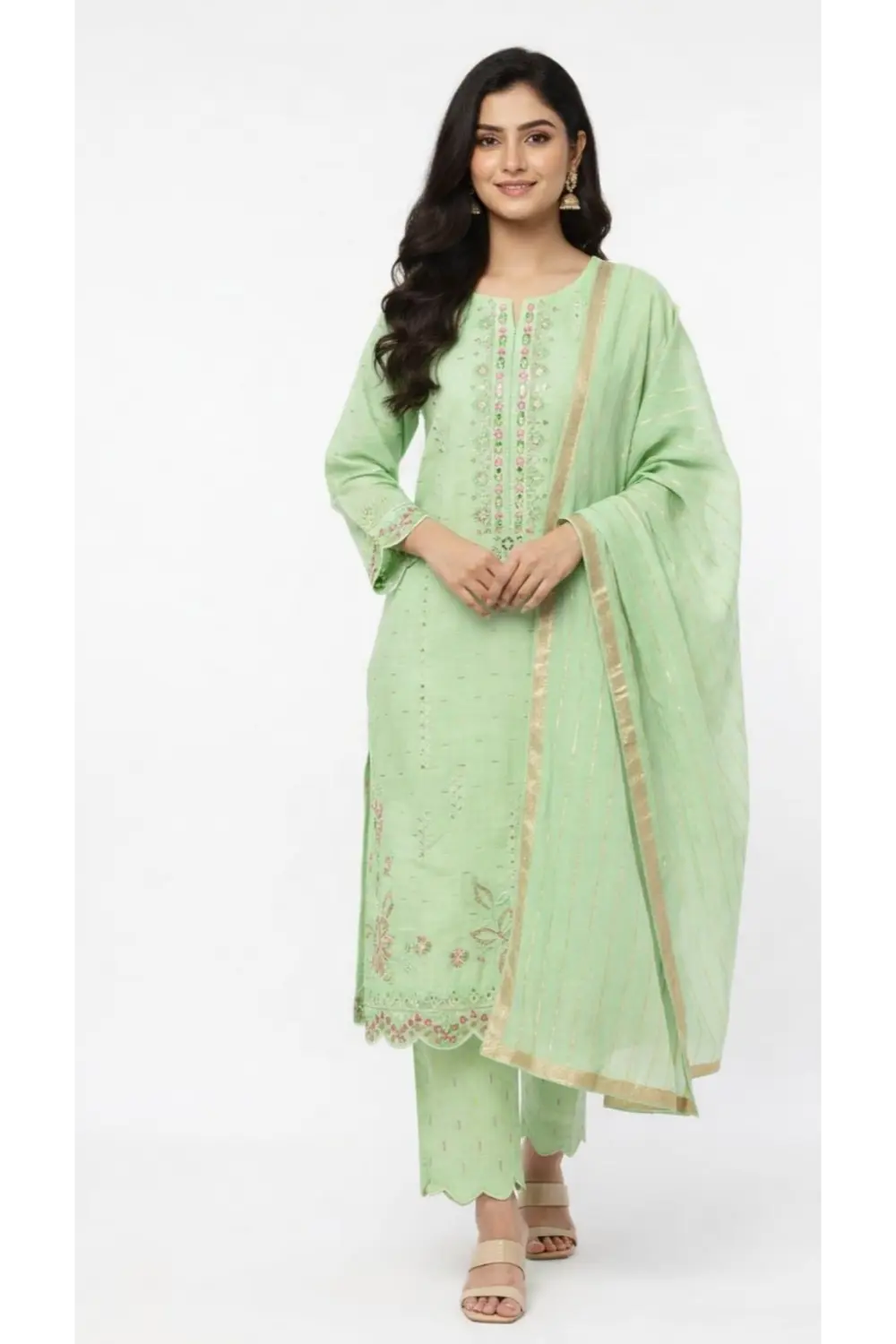 3PCS Embroidered suit