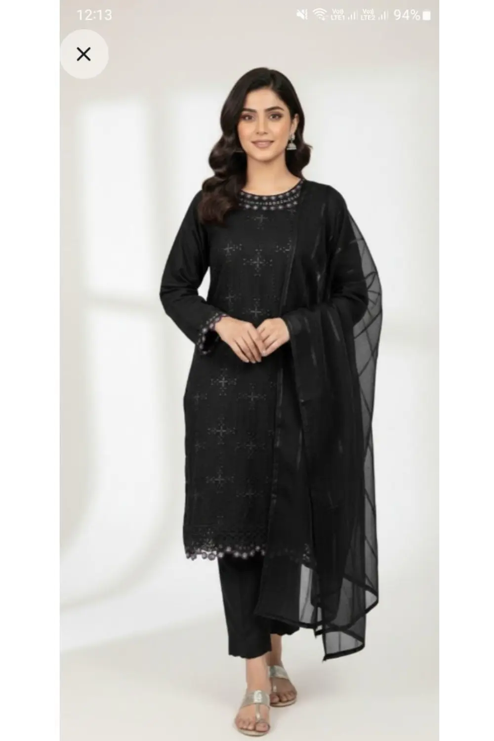 BLACK Embroidered Suit